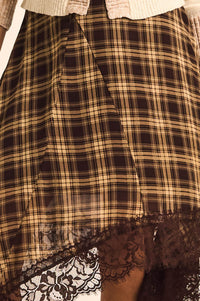 Sway With Me Plaid and Lace Handkerchief Midi Skirt - ShopPromesa