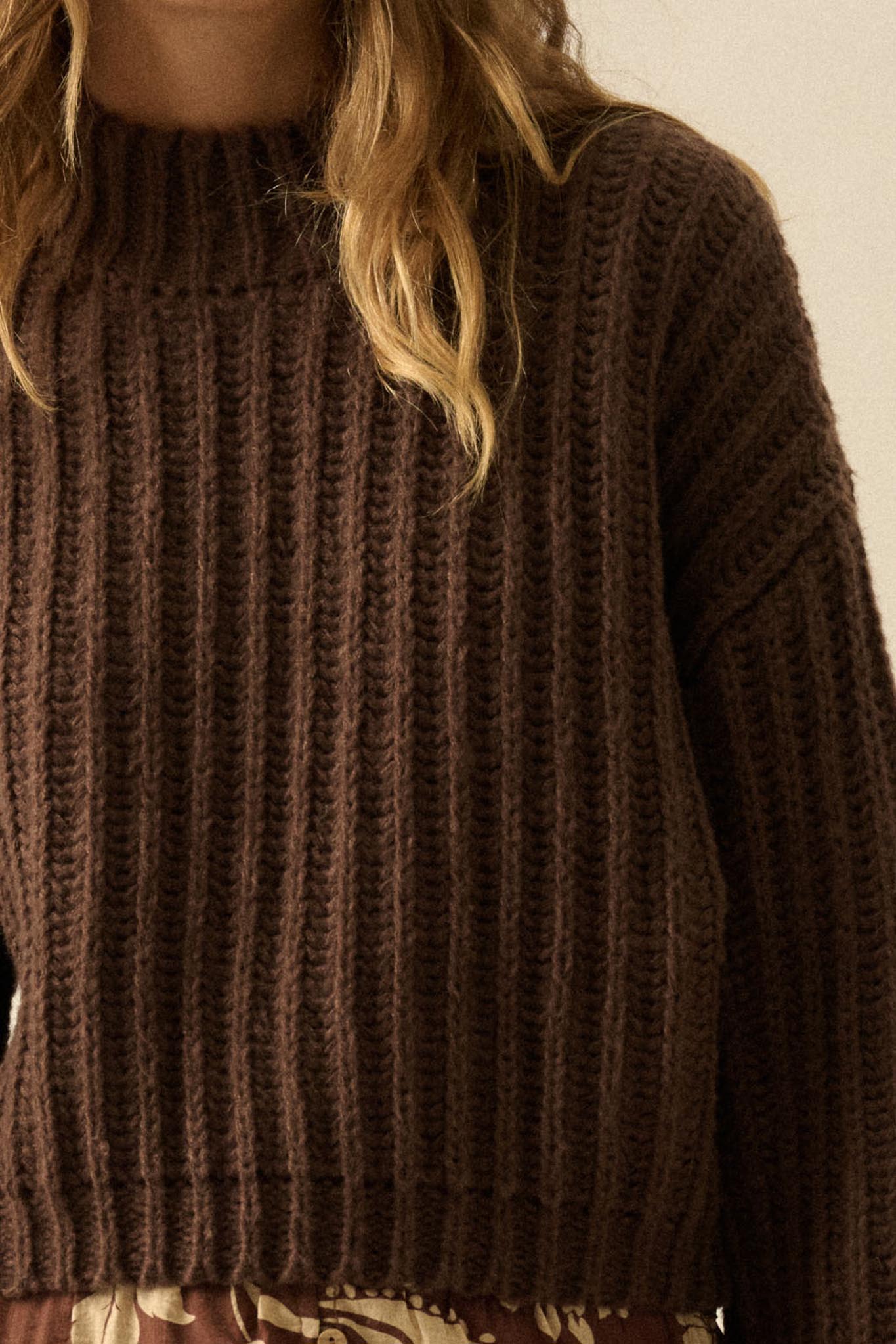 Call Me Cozy Chunky Ribbed Knit Mock Neck Sweater - ShopPromesa