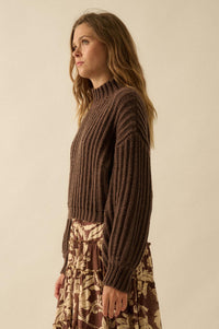 Call Me Cozy Chunky Ribbed Knit Mock Neck Sweater - ShopPromesa