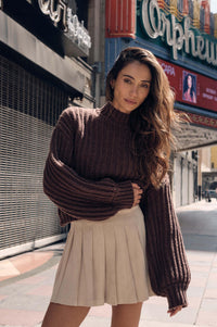 Call Me Cozy Chunky Ribbed Knit Mock Neck Sweater - ShopPromesa