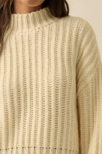 Call Me Cozy Chunky Ribbed Knit Mock Neck Sweater - ShopPromesa