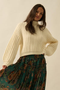 Call Me Cozy Chunky Ribbed Knit Mock Neck Sweater - ShopPromesa