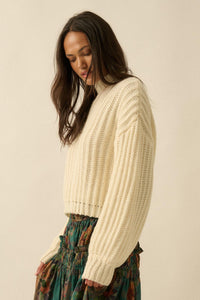 Call Me Cozy Chunky Ribbed Knit Mock Neck Sweater - ShopPromesa
