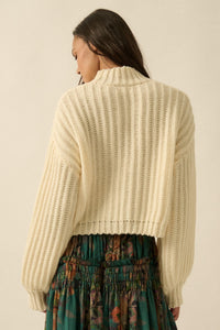 Call Me Cozy Chunky Ribbed Knit Mock Neck Sweater - ShopPromesa