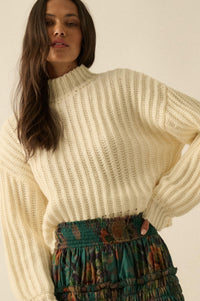 Call Me Cozy Chunky Ribbed Knit Mock Neck Sweater - ShopPromesa