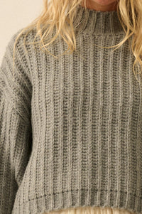 Call Me Cozy Chunky Ribbed Knit Mock Neck Sweater - ShopPromesa