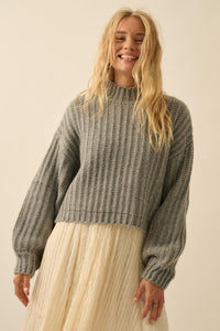 Call Me Cozy Chunky Ribbed Knit Mock Neck Sweater - ShopPromesa