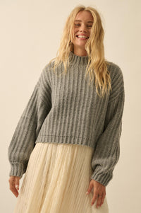 Call Me Cozy Chunky Ribbed Knit Mock Neck Sweater - ShopPromesa