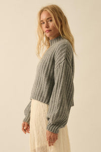 Call Me Cozy Chunky Ribbed Knit Mock Neck Sweater - ShopPromesa