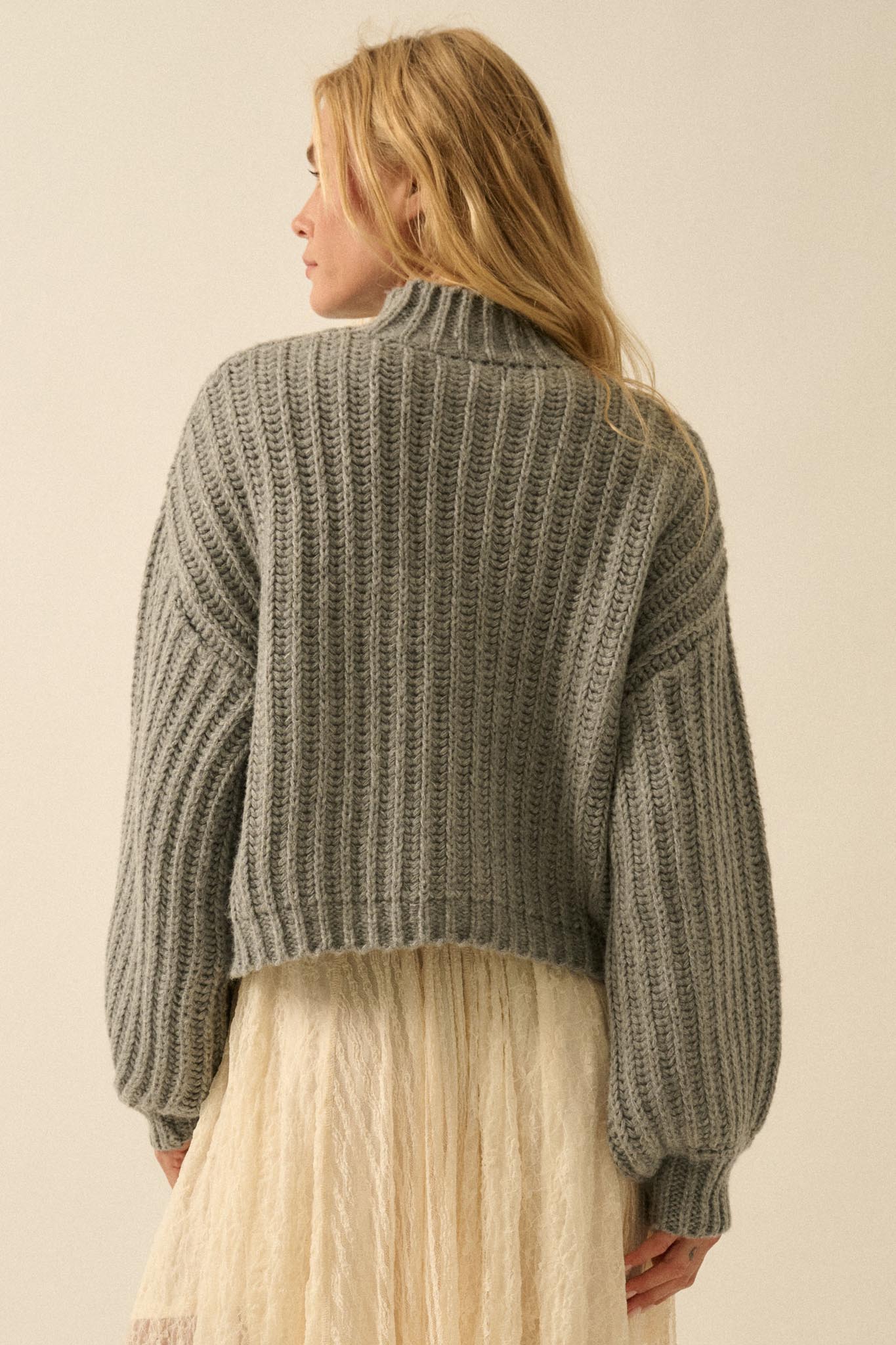 Call Me Cozy Chunky Ribbed Knit Mock Neck Sweater - ShopPromesa