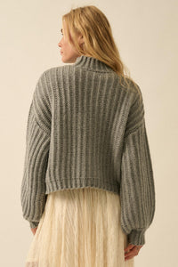 Call Me Cozy Chunky Ribbed Knit Mock Neck Sweater - ShopPromesa