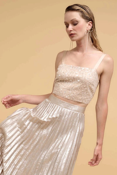 VIP List Beaded Sequin Cropped Cami Top | ShopPromesa