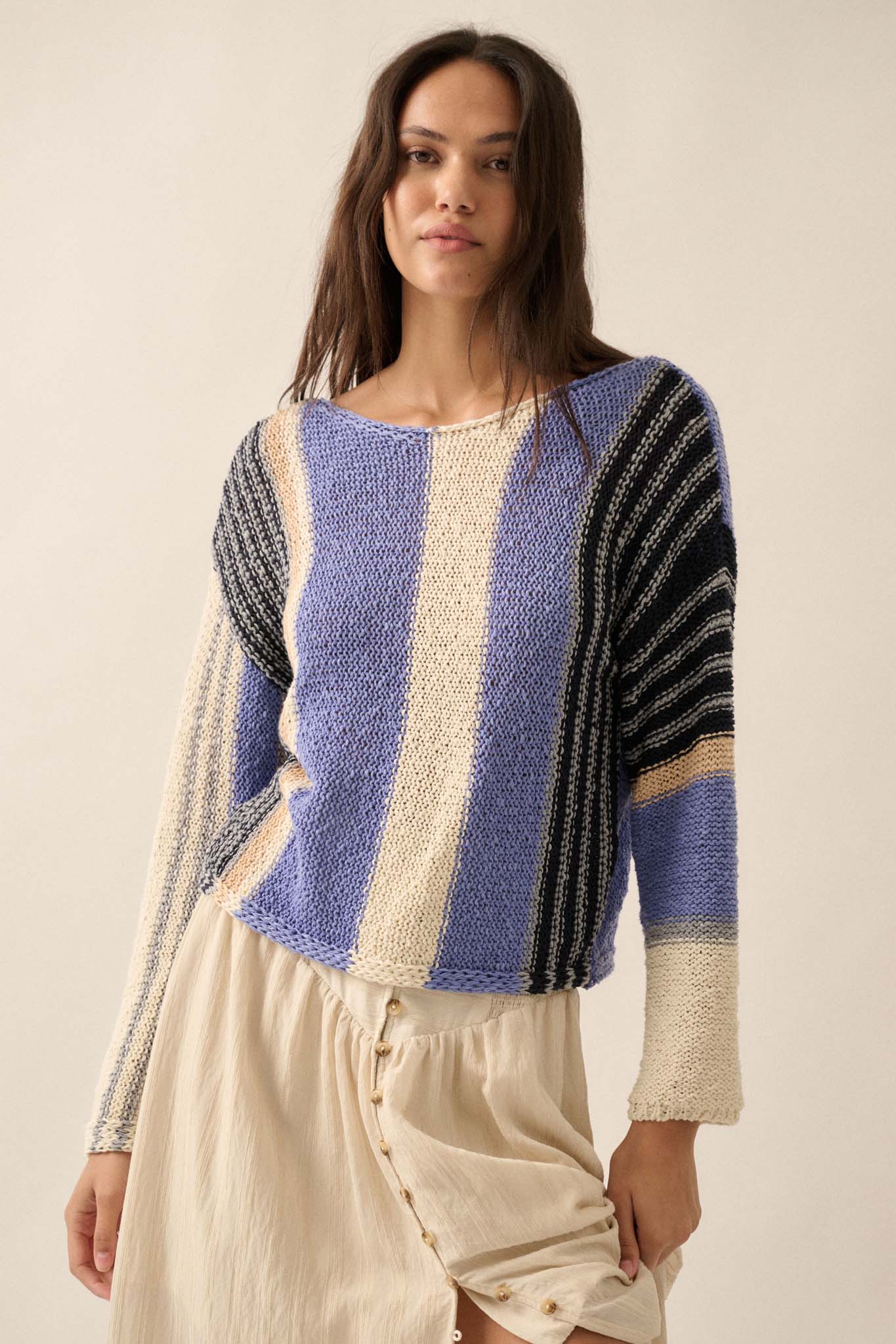 No Rules Colorblock Striped Knit Sweater - ShopPromesa