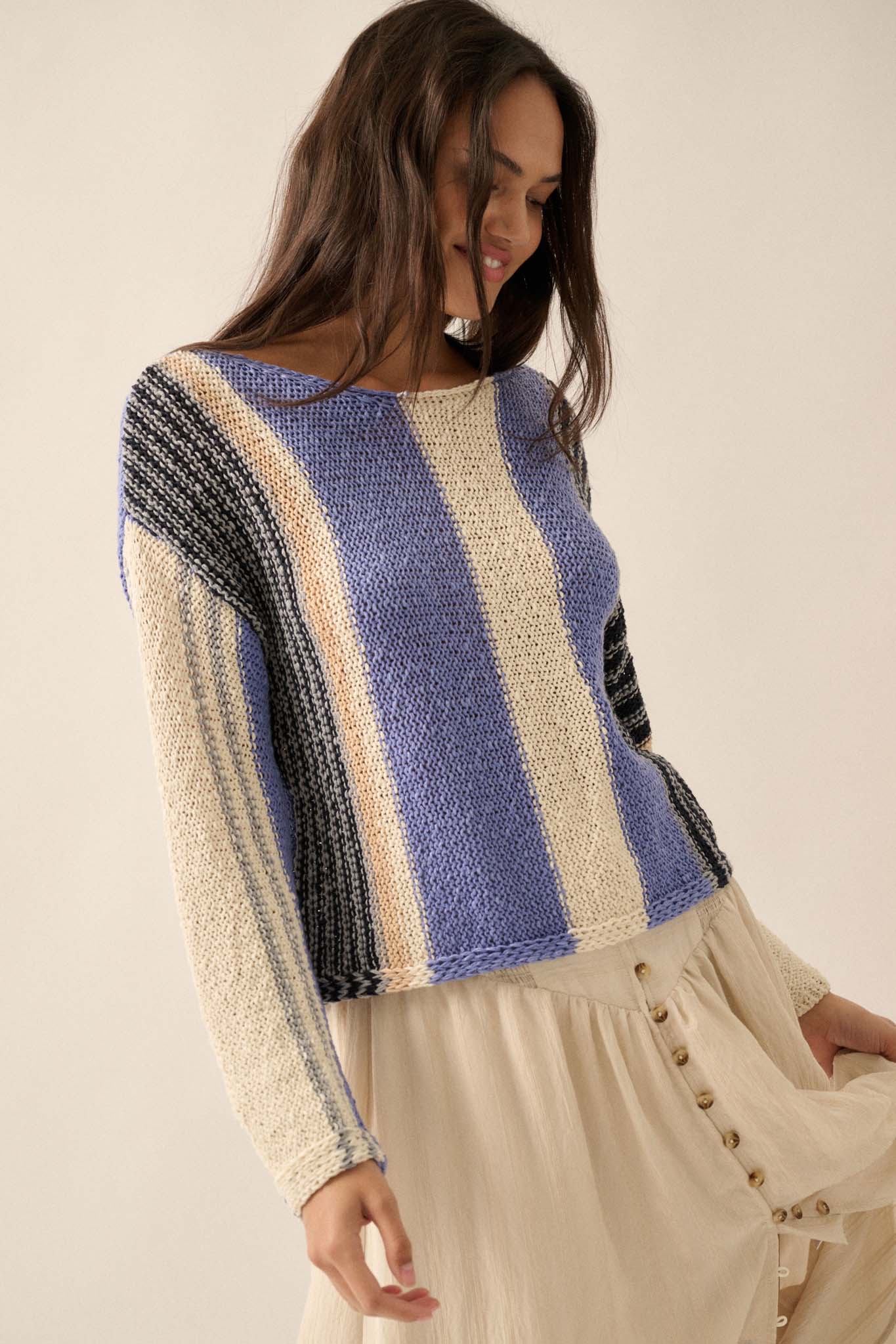 No Rules Colorblock Striped Knit Sweater - ShopPromesa