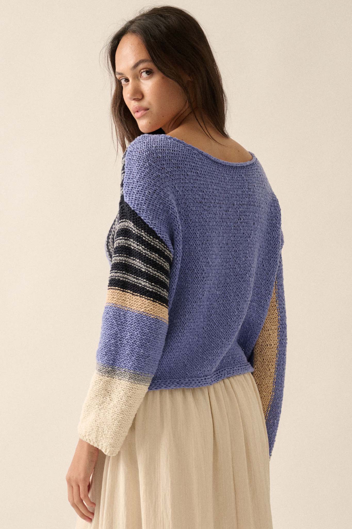 No Rules Colorblock Striped Knit Sweater - ShopPromesa