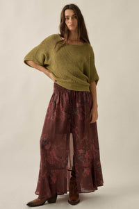 True Self Short-Sleeve Pointelle Rib-Knit Sweater - ShopPromesa