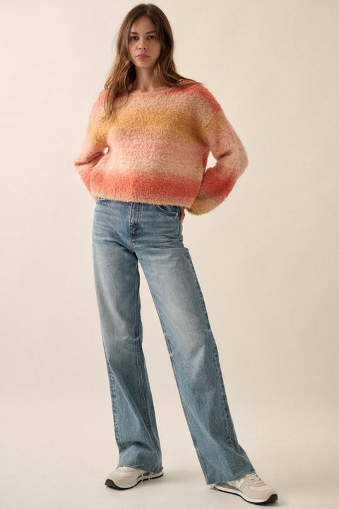 All for Hue Ombre Knit Bubble-Sleeve Sweater - ShopPromesa