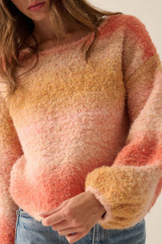 All for Hue Ombre Knit Bubble-Sleeve Sweater - ShopPromesa