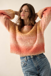 All for Hue Ombre Knit Bubble-Sleeve Sweater - ShopPromesa