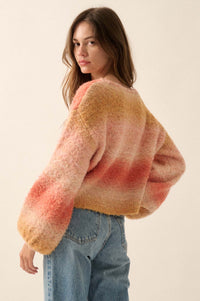 All for Hue Ombre Knit Bubble-Sleeve Sweater - ShopPromesa