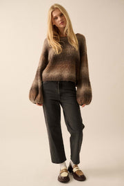 All for Hue Ombre Knit Bubble-Sleeve Sweater - ShopPromesa