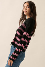 Rule the World Striped Ribbed Knit Sweater - ShopPromesa