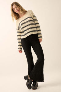 Rule the World Striped Ribbed Knit Sweater - ShopPromesa