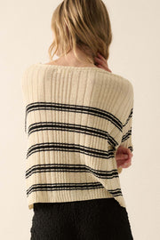 Rule the World Striped Ribbed Knit Sweater - ShopPromesa