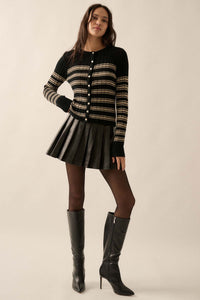 Rule the Day Striped Ribbed Knit Cardigan Sweater - ShopPromesa