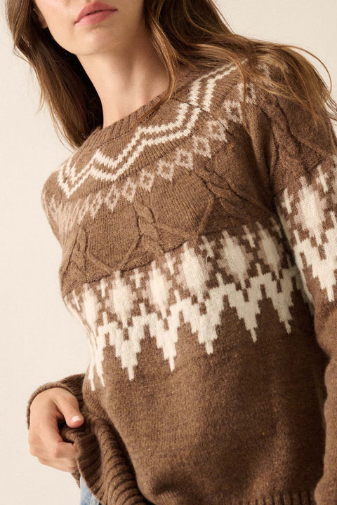 Call of the Mountains Alpine Cable Knit Sweater - ShopPromesa