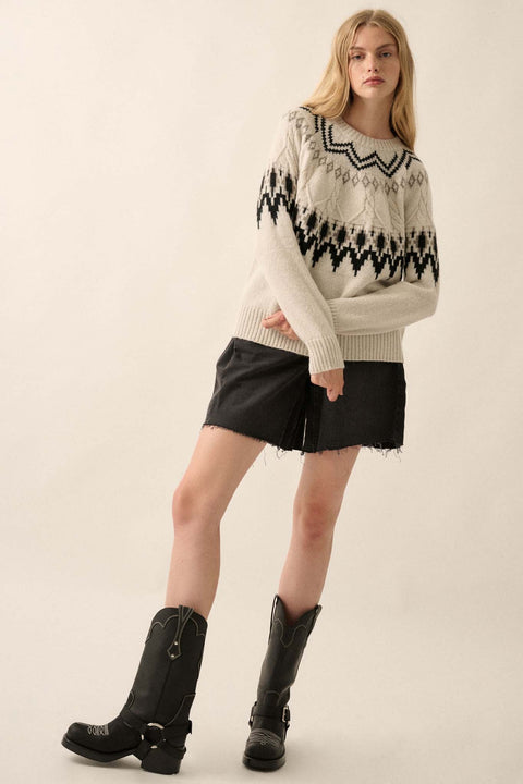 Call of the Mountains Alpine Cable Knit Sweater - ShopPromesa