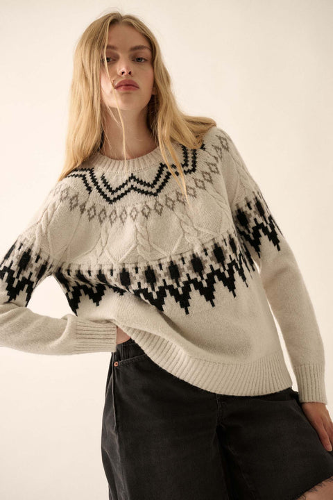 Call of the Mountains Alpine Cable Knit Sweater - ShopPromesa