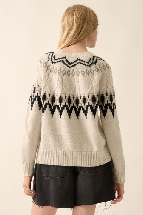 Call of the Mountains Alpine Cable Knit Sweater - ShopPromesa