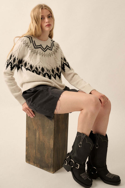 Call of the Mountains Alpine Cable Knit Sweater - ShopPromesa