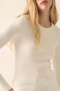 Shaper Fit Long-Sleeve Ribbed Knit Top - ShopPromesa