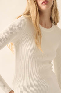 Shaper Fit Long-Sleeve Ribbed Knit Top - ShopPromesa