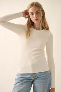 Shaper Fit Long-Sleeve Ribbed Knit Top - ShopPromesa