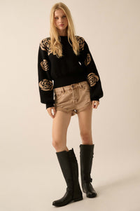 Winter Blooms Floral Jacquard Sweater - ShopPromesa