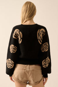 Winter Blooms Floral Jacquard Sweater - ShopPromesa