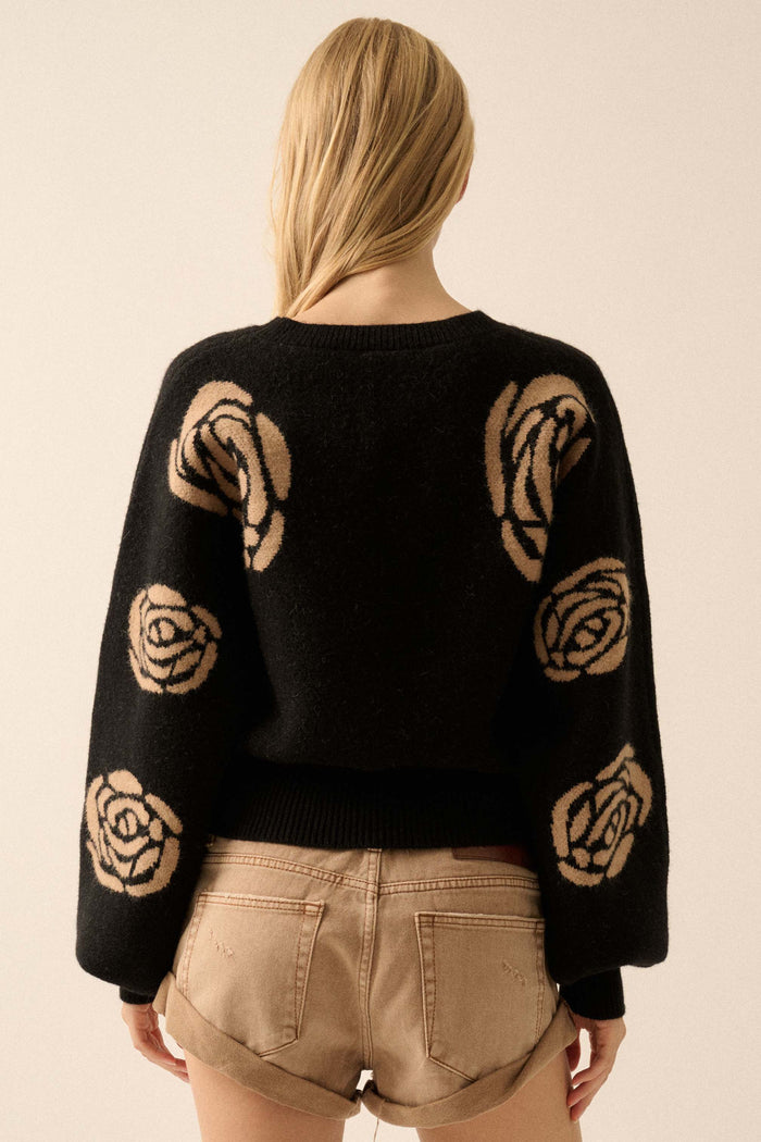 Winter Blooms Floral Jacquard Sweater - ShopPromesa