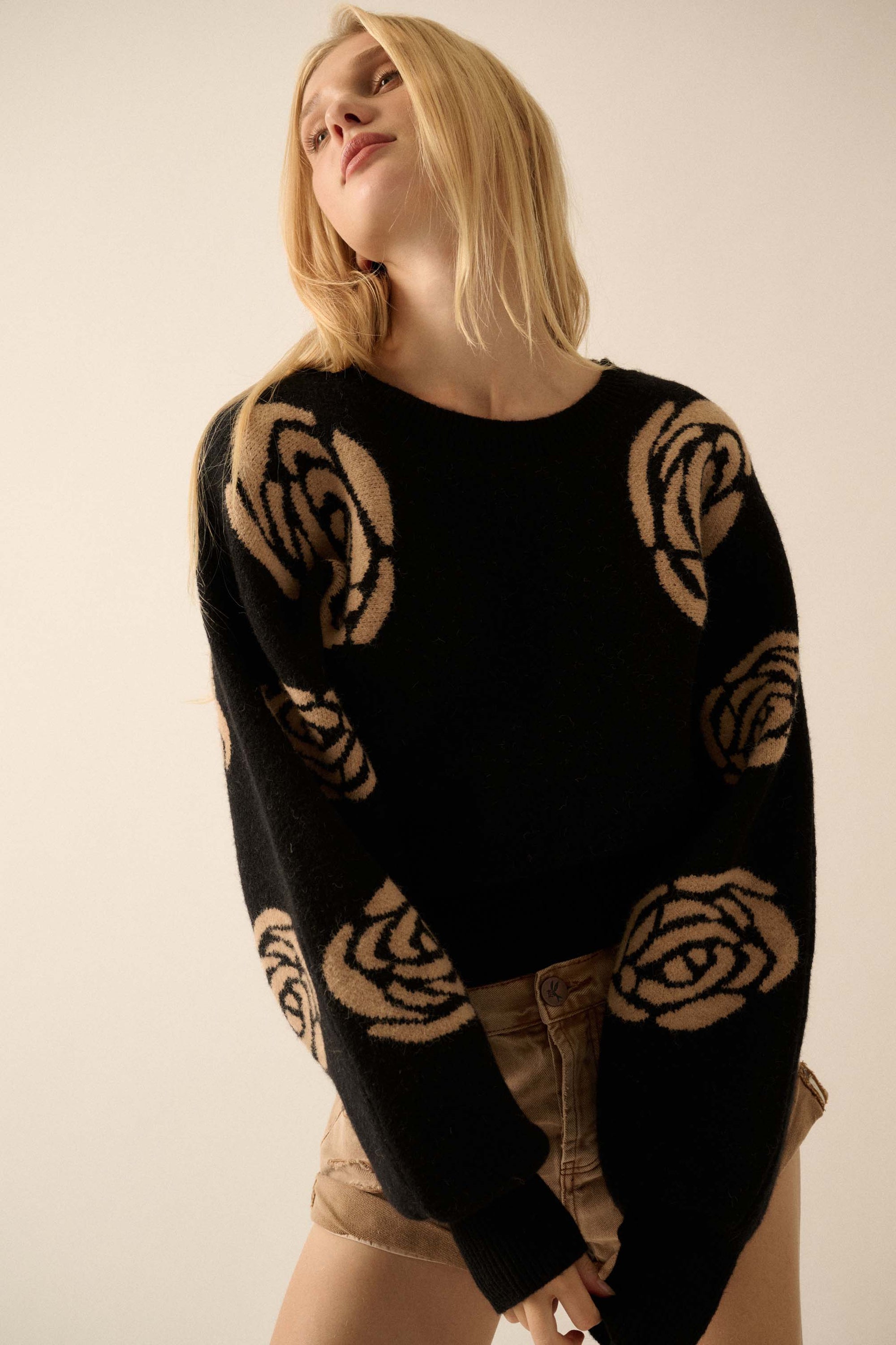 Winter Blooms Floral Jacquard Sweater - ShopPromesa