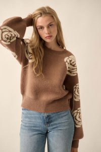 Winter Blooms Floral Jacquard Sweater - ShopPromesa