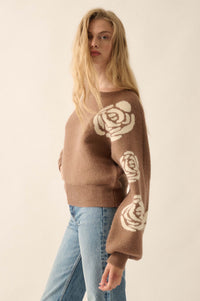 Winter Blooms Floral Jacquard Sweater - ShopPromesa