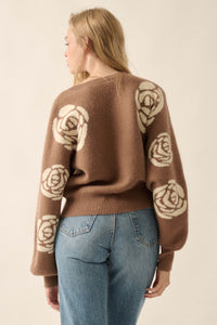 Winter Blooms Floral Jacquard Sweater - ShopPromesa