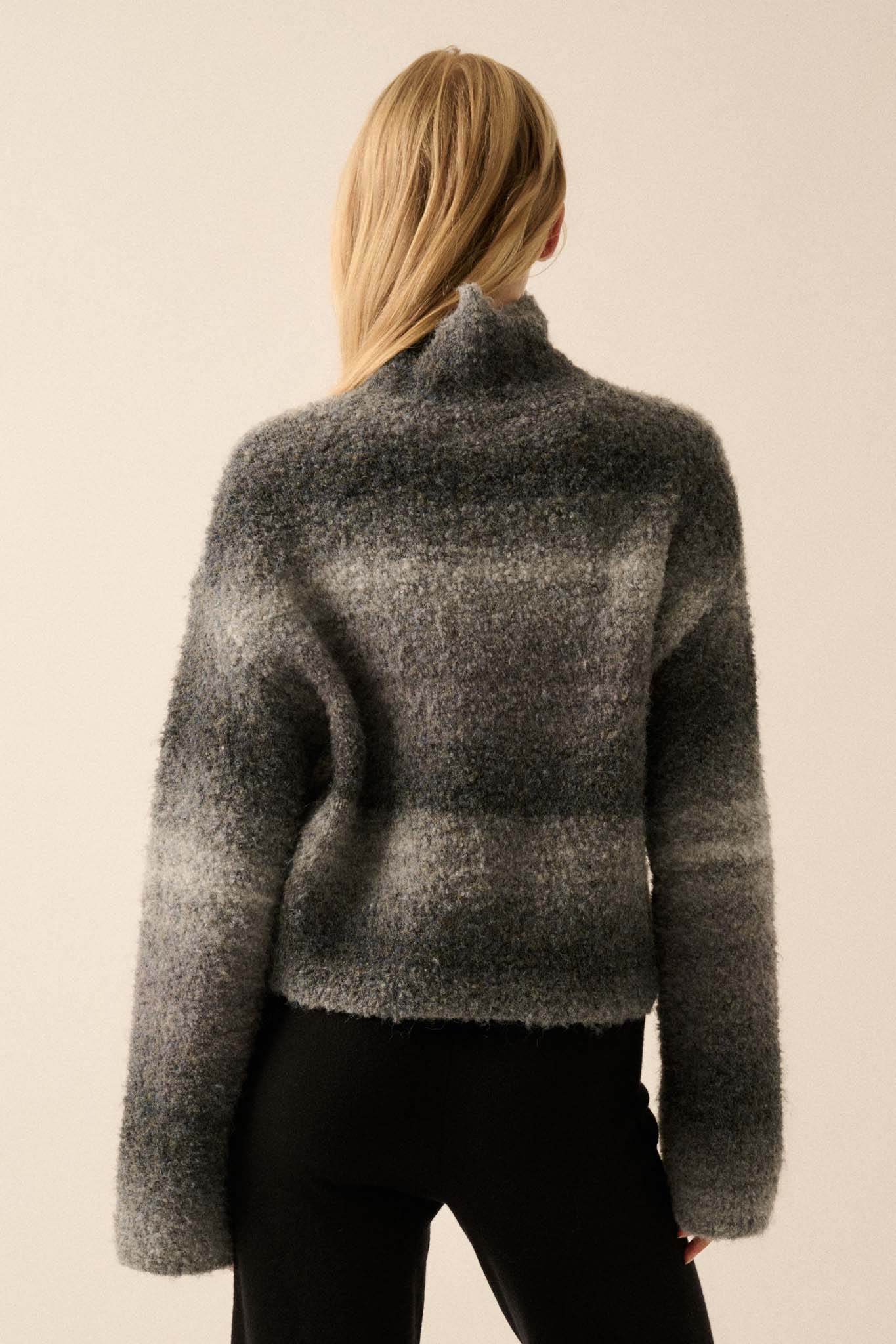 Hue Knew Ombre Knit Mock-Neck Sweater - ShopPromesa