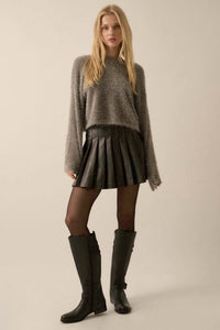 Winter Wonderland Metallic Fuzzy Knit Sweater - ShopPromesa