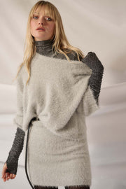 Winter Wonderland Metallic Fuzzy Knit Sweater - ShopPromesa