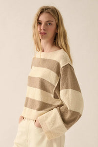 Straight Talk Striped Knit Cropped Sweater - ShopPromesa
