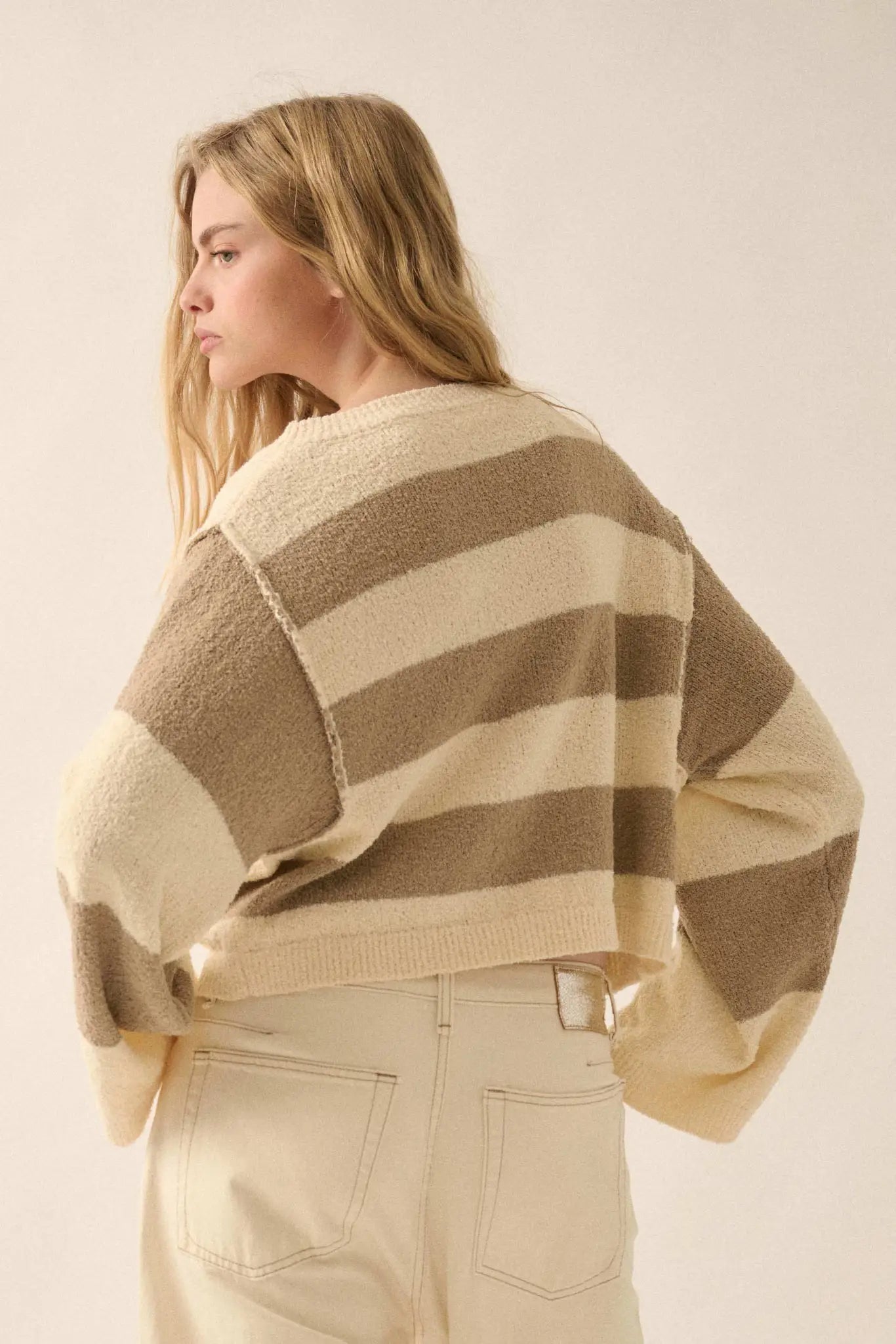 Straight Talk Striped Knit Cropped Sweater - ShopPromesa