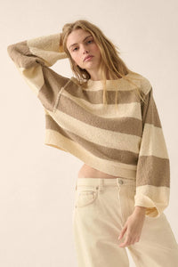 Straight Talk Striped Knit Cropped Sweater - ShopPromesa
